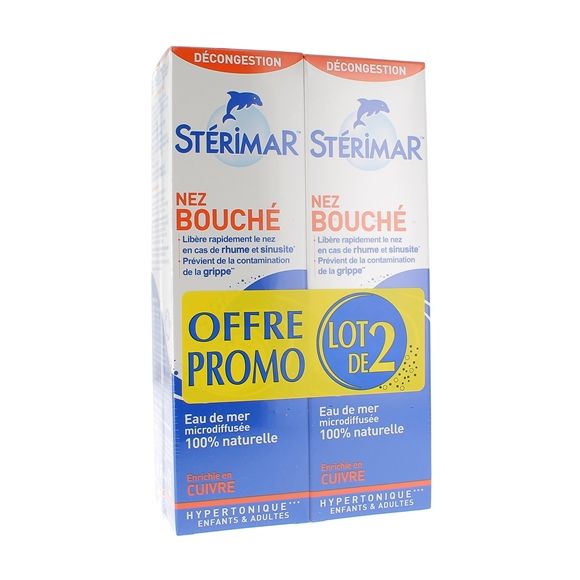 Spray gegen verstopfte Nase Stérimar - 2er-Pack mit 100 ml Sprays