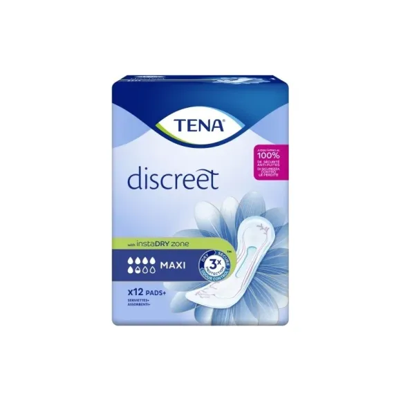 Discreet Maxi Tena - Pack mit 12 anatomischen Einlagen