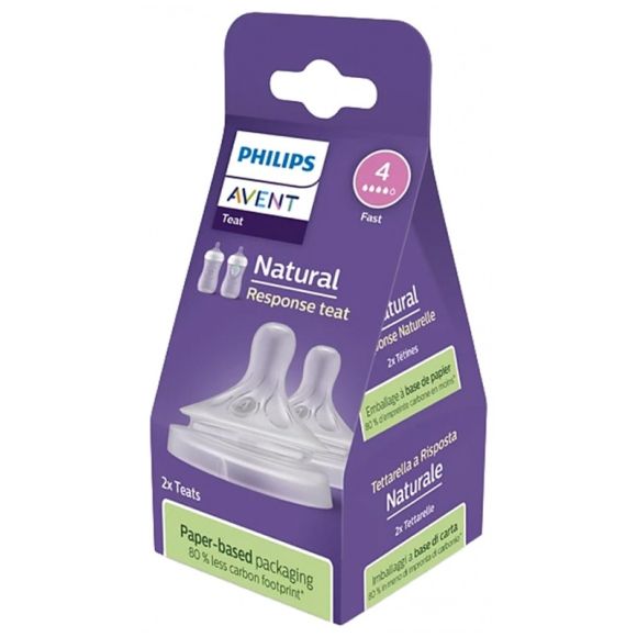 Natural Response Sauger 3 Löcher mittlerer Fluss 3 Monate+ Avent - 2 Sauger