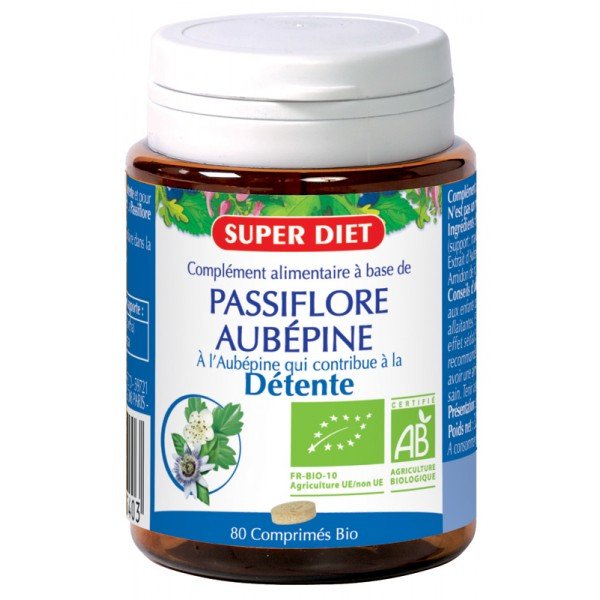 Aubépine / Passiflore Bio Super Diet - 80 comprimés