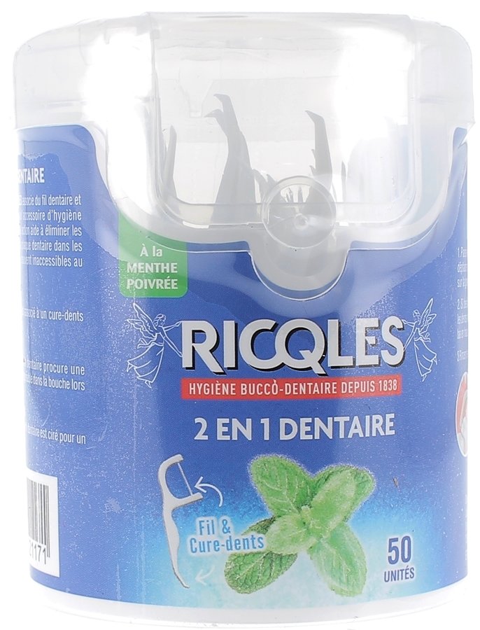 2 en 1 dentaire fil & cure-dents Ricqles - 50 unités