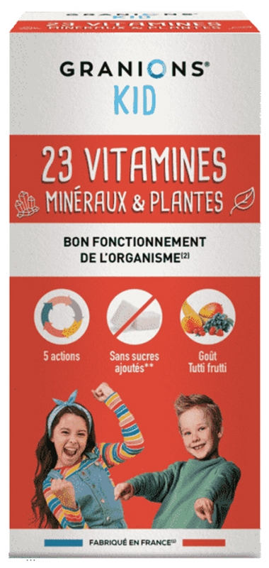 23 vitamines minéraux et plantes kids Granions - flacon de 200 ml