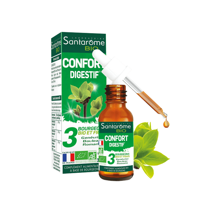 3 bourgeons bio et frais confort digestif Santarome - flacon de 30 ml