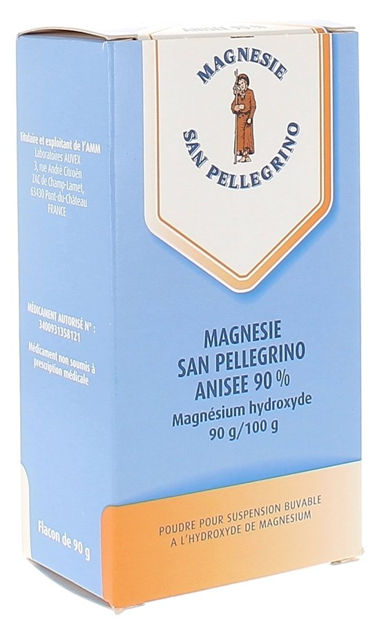 Achetez Magnesie San Pellegrino Sans Anis 90% Poudre en pharmacie bio