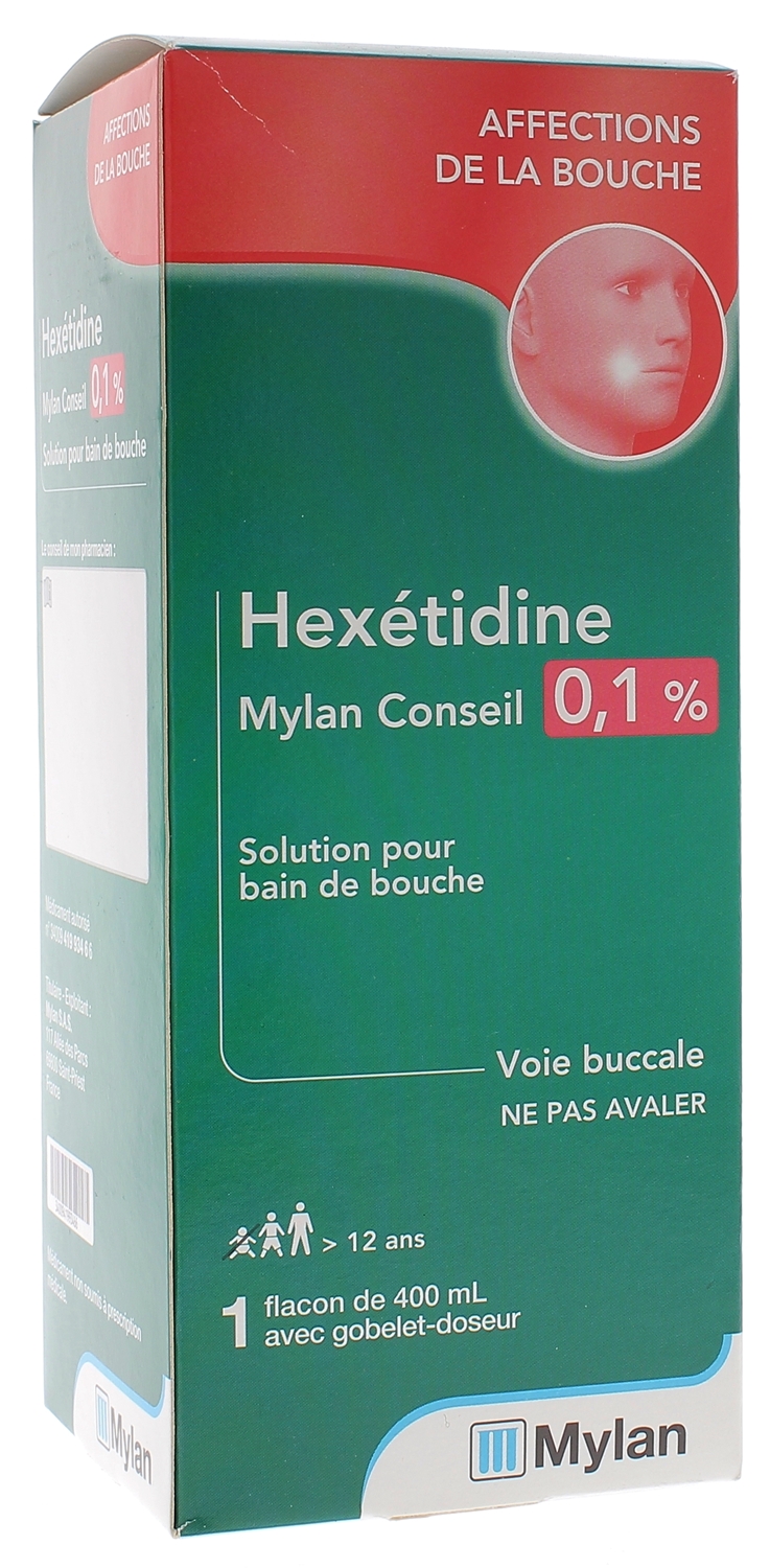 Hexétidine bain de bouche Mylan Conseil - flacon de 400ml