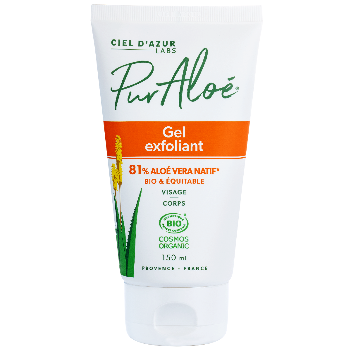 Gel exfoliant Aloe vera 81% Bio Pur Aloé - tube de 150 ml