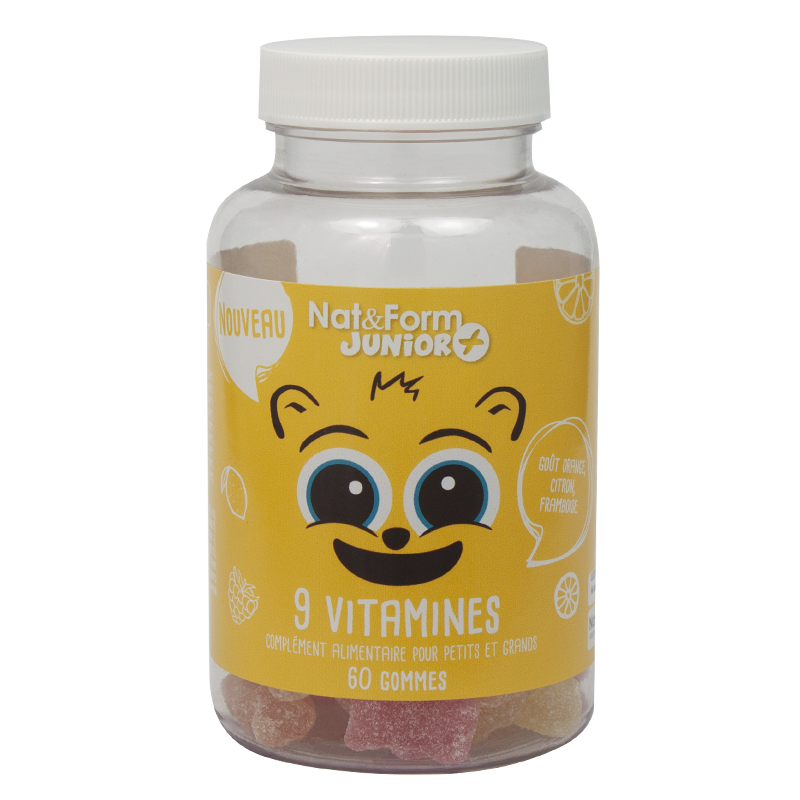 9 vitamines junior Nat & Form - pot de 60 gommes