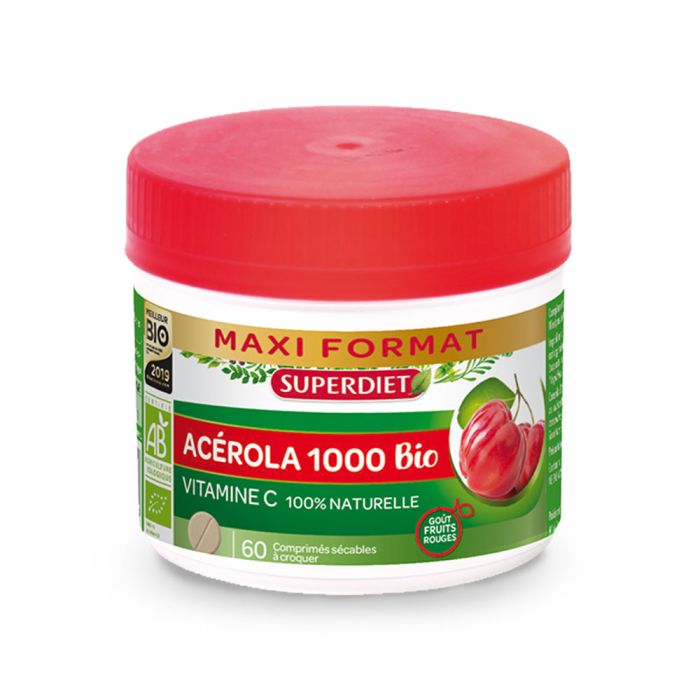 Acerola 1000 Bio Super Diet - pot de 60 comprimés sécables