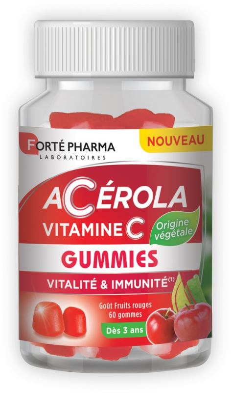 Acérola Vitamine C Forté Pharma - pot de 60 gummies