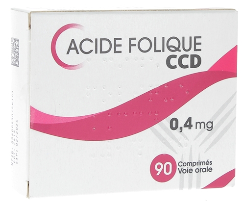 Acide folique CCD 0,4 mg comprimé - boite de 90 comprimés
