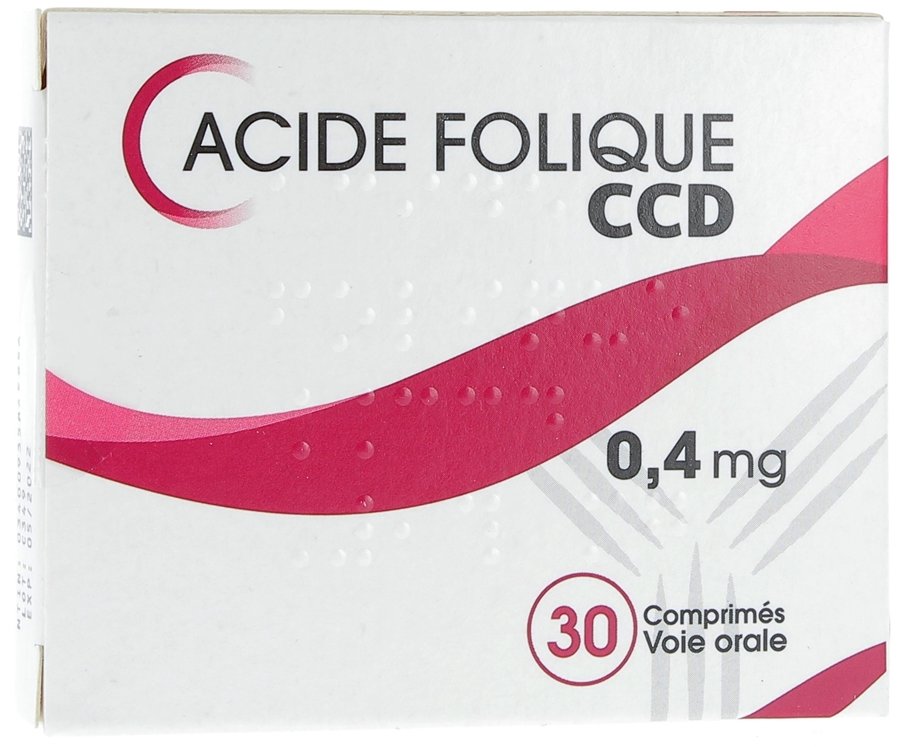 Acide Folique Ccd 0 4 Mg Comprime Boite De 30 Comprimes