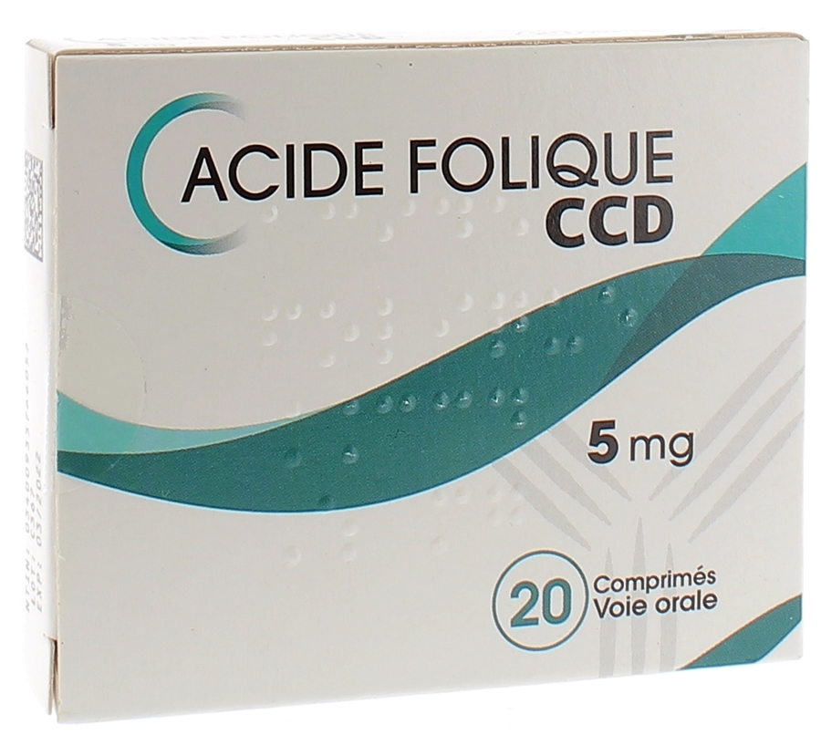 Acide folique CCD 5 mg médicament vitamine B9 pour les carences Acide folique CCD 5 mg médicament vitamine B9 pour les carences