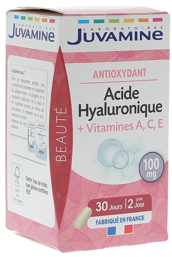 Acide hyaluronique vitamines A, C, E Juvamine - boite de 60 gélules