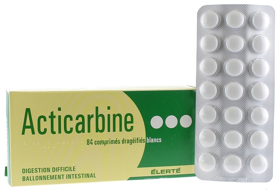 médicament Acticarbine 70 mg traite les digestions difficiles
