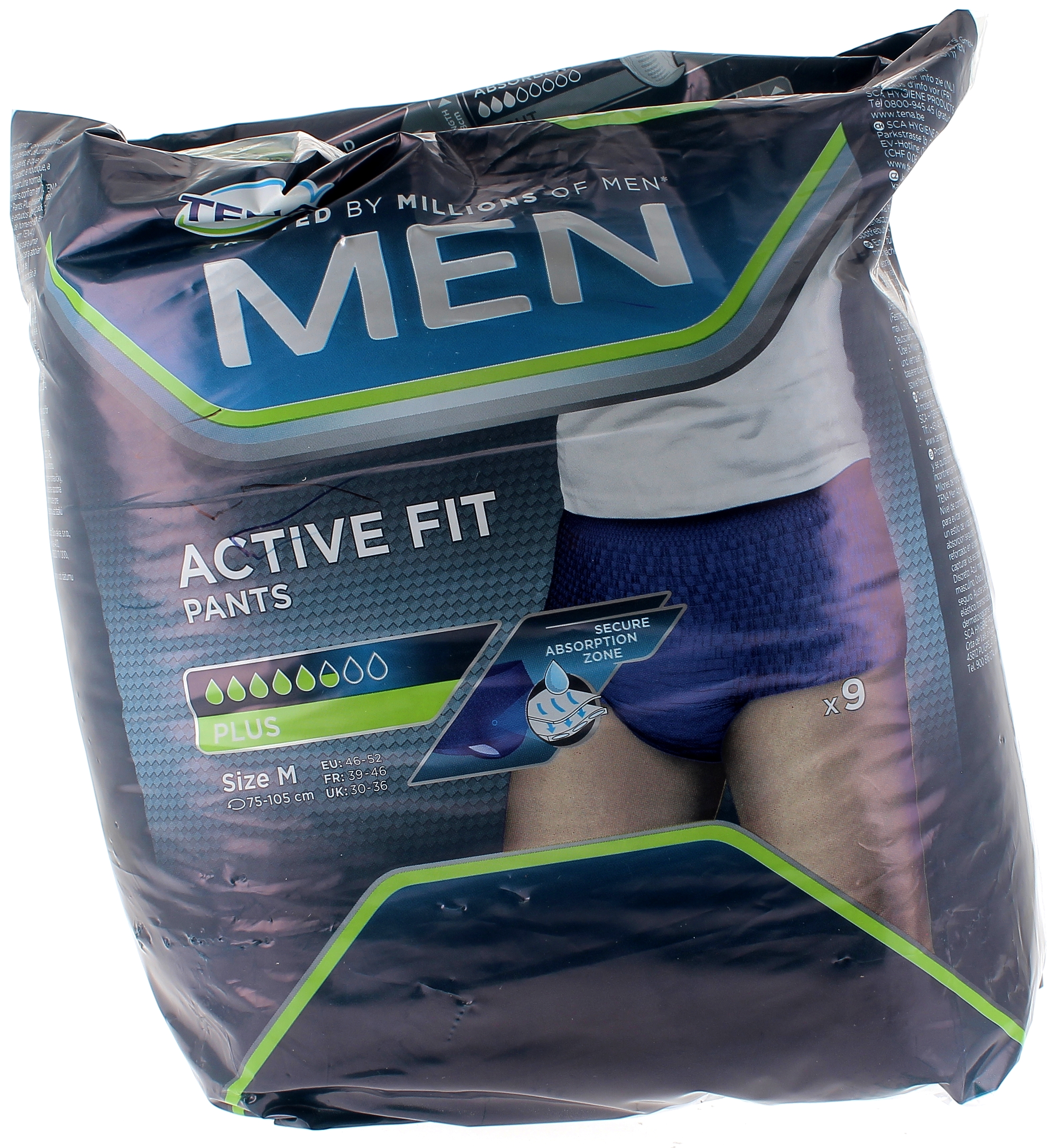 Active Fit pants Men 5,5 gouttes Tena - 9 protections taille M (75-105cm)