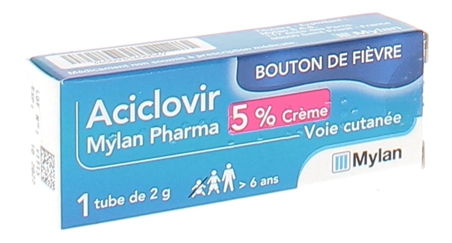 Aciclovir crème 5% - tube de 2 g