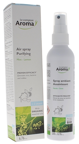 Air Pur Spray assainissant menthe citron Le Comptoir Aroma - spray de 200 ml