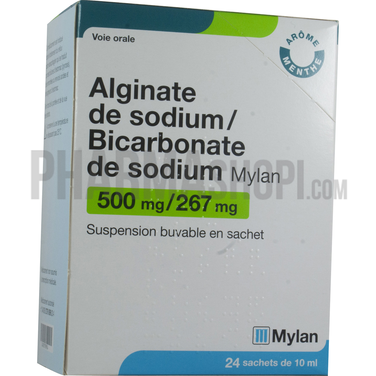 Alginate de sodium / Bicarbonate de sodium Mylan suspension buvable en sachet - boite de 24 sachets