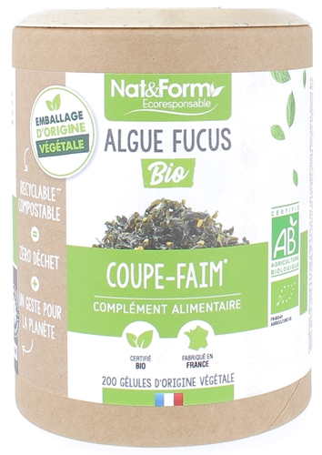 Algue fucus Bio Ecoresponsable Nat&Form - Boite de 200 gélules