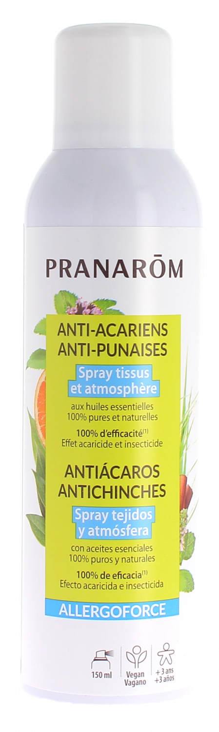 Allergoforce Spray environnement anti-acariens, anti punaises et  anti-tiques Pranarôm - spray de 150 ml