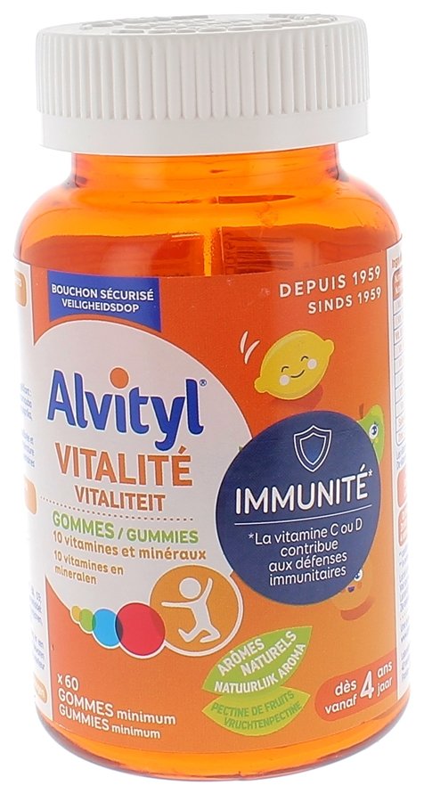 Alvityl Vitalite 10 Vitamines Boite De 60 Gommes