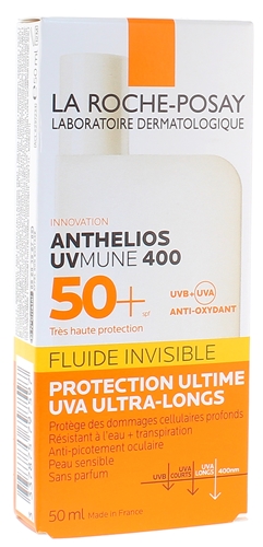 Anthelios UVMune 400 Fluide solaire invisible sans parfum SPF 50+ La Roche-Posay - flacon de 50ml