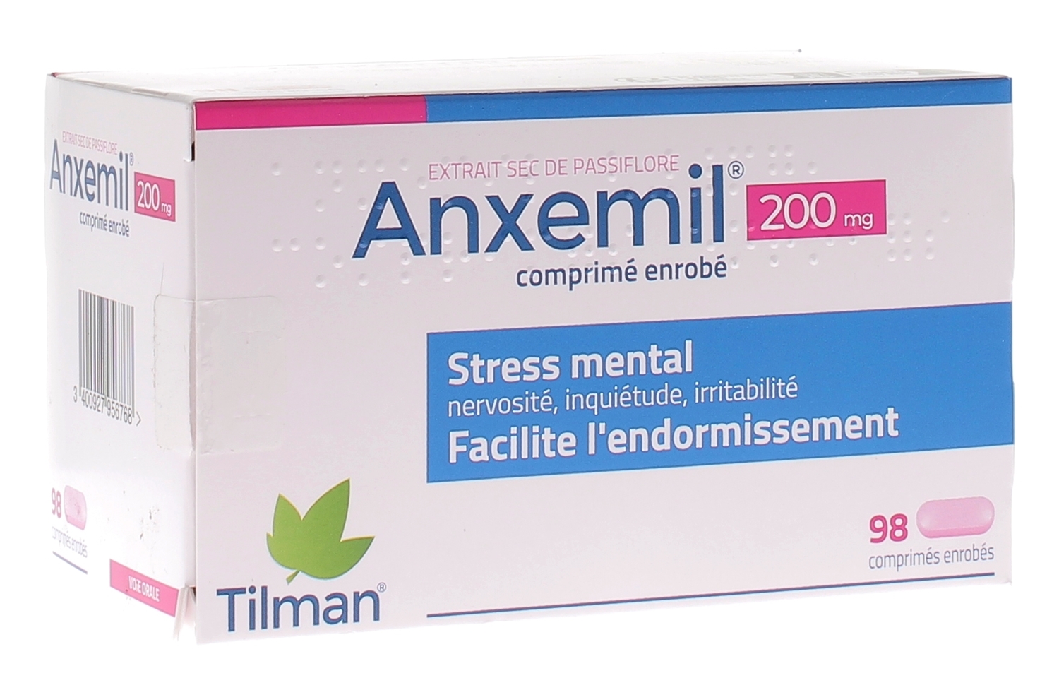 Anxemil 200mg stress mental - boîte de 98 comprimés enrobés