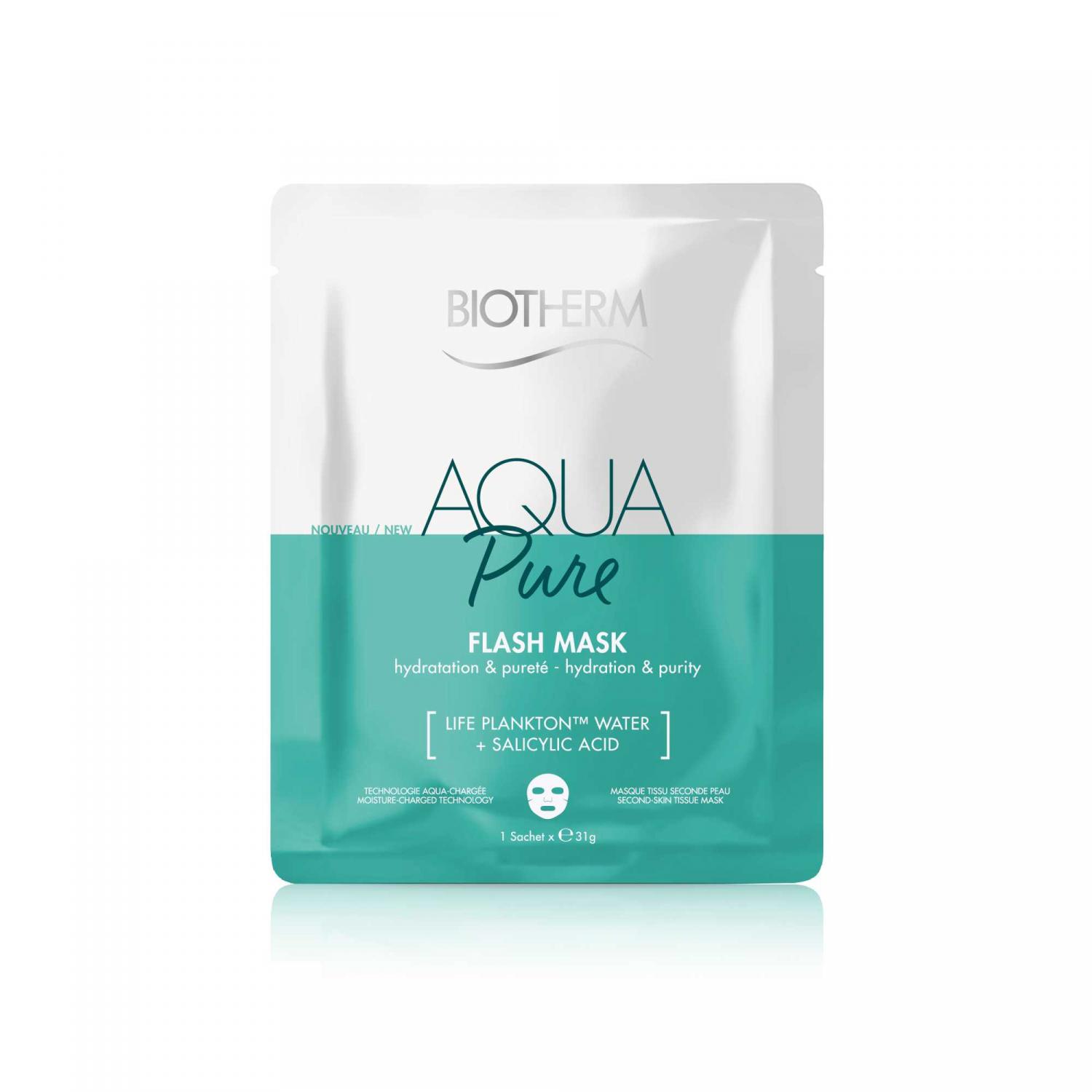 Aqua Pure Masque tissu hydratation et pureté Biotherm - sachet d'un masque