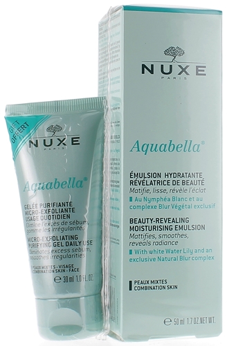 Aquabella Emulsion hydratante Nuxe - flacon pompe de 50ml + gelée 30ml offerte