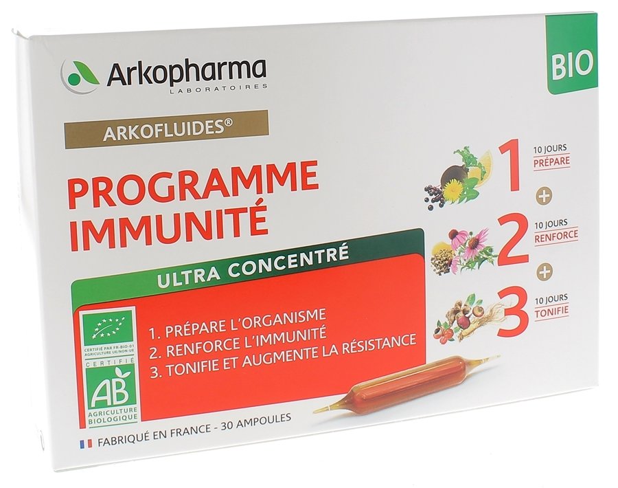 Arkofluides BIO Programme Immunité Arkopharma - programme de 30 ampoules