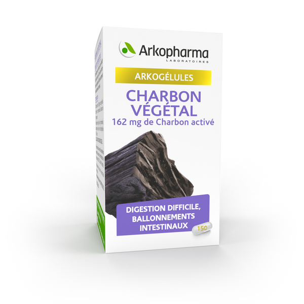 Arkogélules charbon végétal Arkopharma - boite de 150 gélules