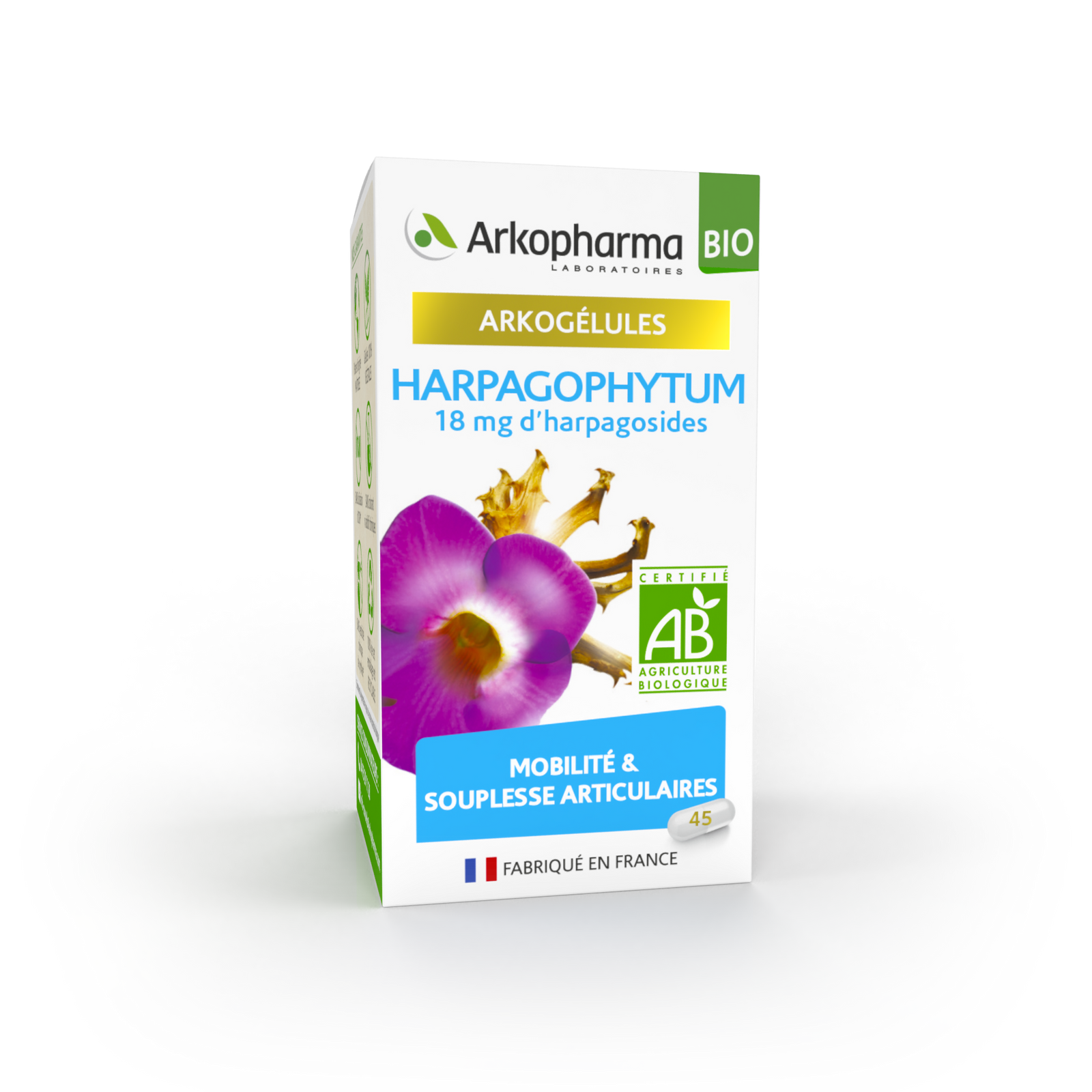 Arkogélules Harpagophytum bio Arkopharma - boite de 45 gélules