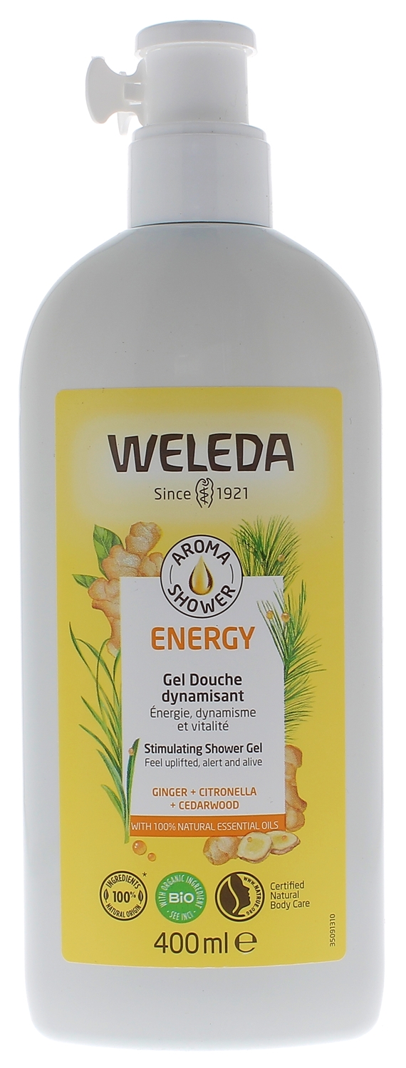 Aroma Shower Energy Gel douche dynamisant Weleda - flacon-pompe de 400ml