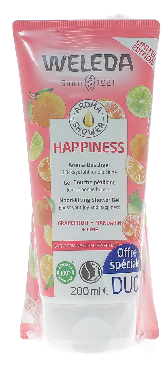 Aroma Shower Happiness Gel douche pétillant Weleda - lot de 2 tubes de 200 ml