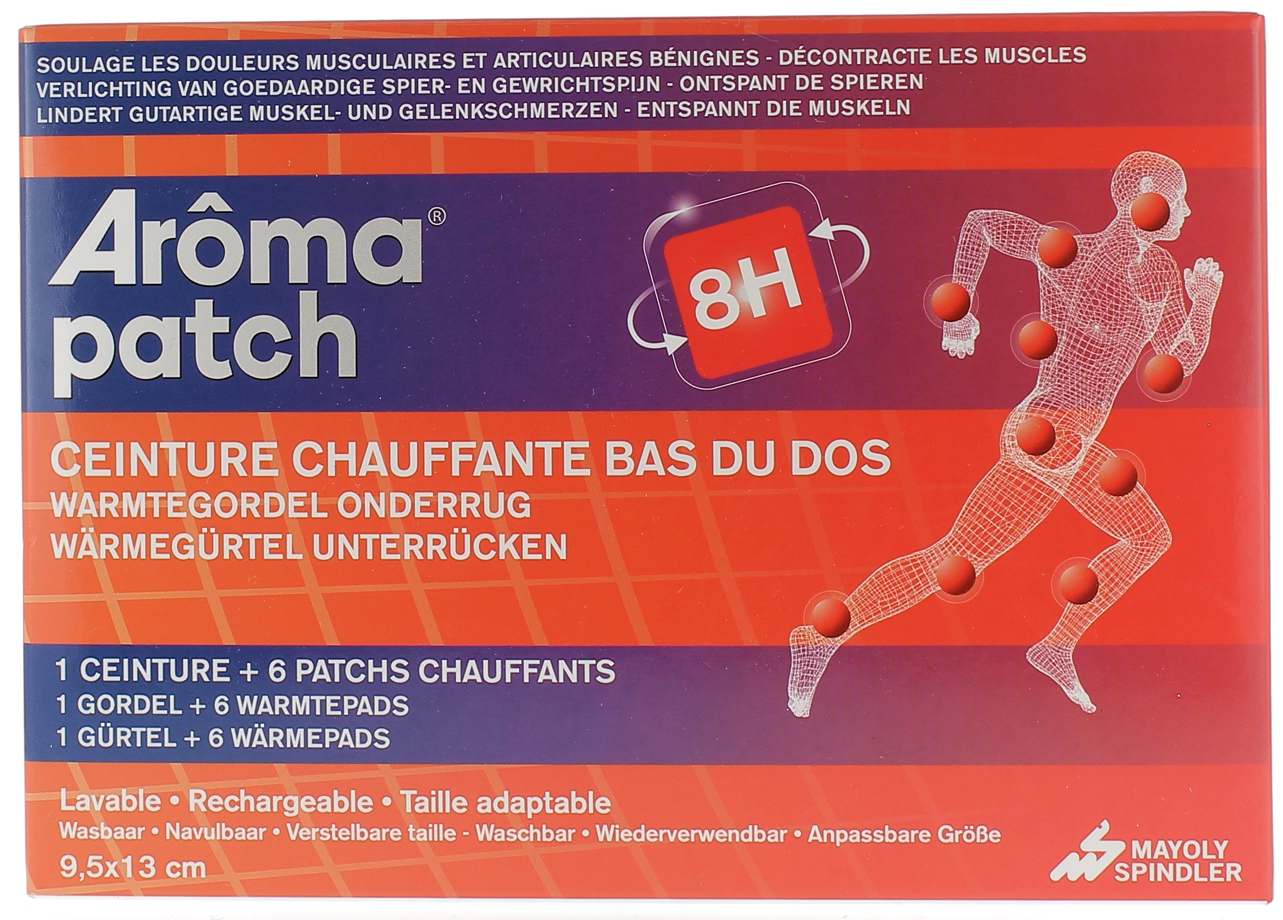 Arôma Patch Ceinture chauffante bas du dos Mayoly Spindler - 1 ceinture + 6 patchs chauffants