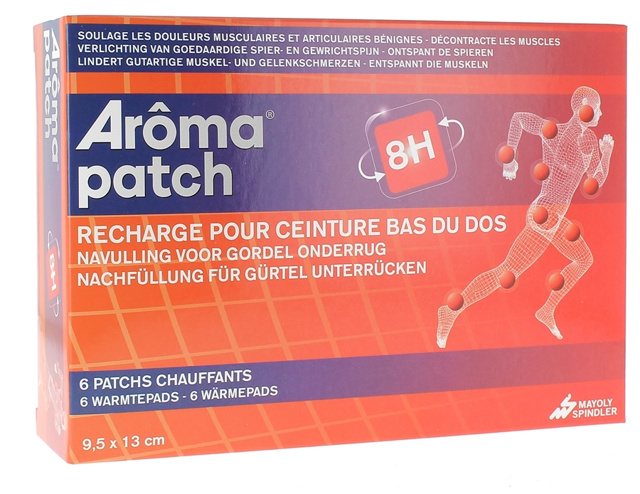 Arôma patchs recharge pour ceinture bas du dos Mayoly Splinder - 6 patchs chauffants de 9,5 x 13 cm