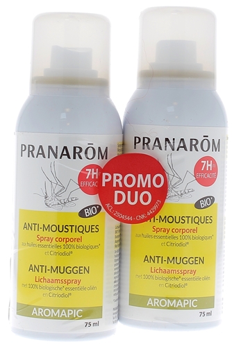 Aromapic Spray corps anti-moustique Pranarôm - lot de 2 sprays de 75 ml