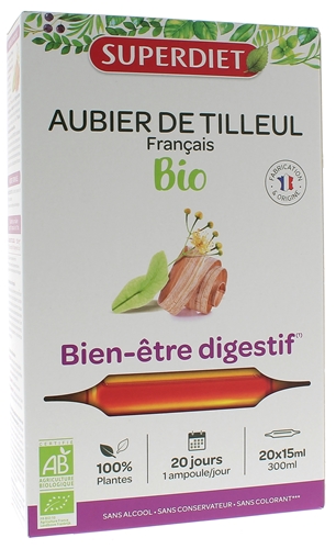Aubier de tilleul Bio Super Diet - 20 ampoules de 15 ml