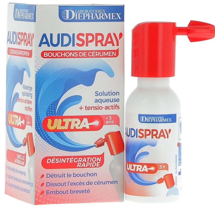 Audispray spray auriculaire adulte - Nettoyage oreille - Cérumen