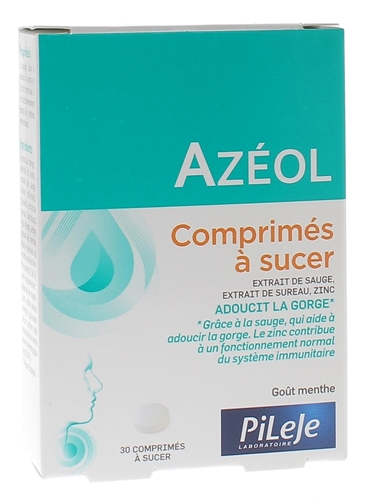 Azéol Adoucit la gorge Pileje - boîte de 30 comprimés