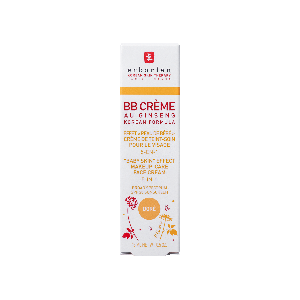 BB crème au ginseng teinte doré Erborian - tube de 15 ml