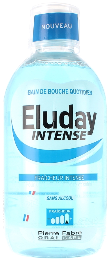 Bain de bouche quotidien fraîcheur intense Eluday Intense Pierre Fabre - flacon de 500 ml