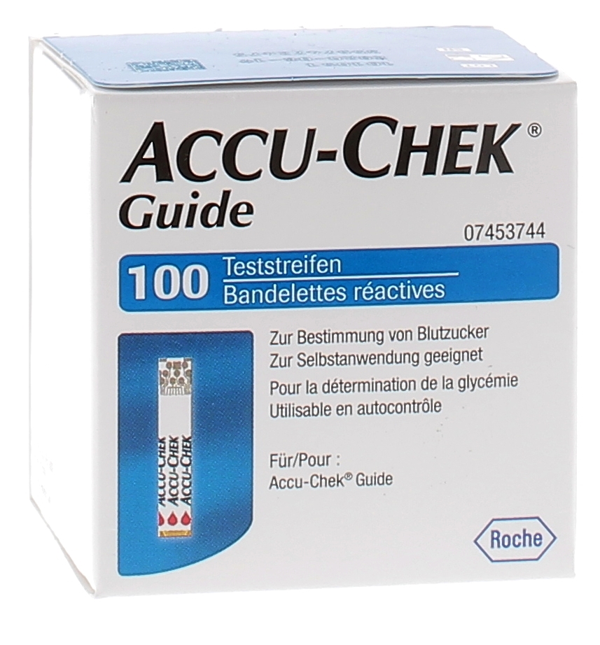 Bandelettes Accu-Chek Guide mesure de glycémie