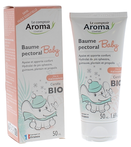 Baume pectoral baby bio Le Comptoir Aroma - baume de 50 ml