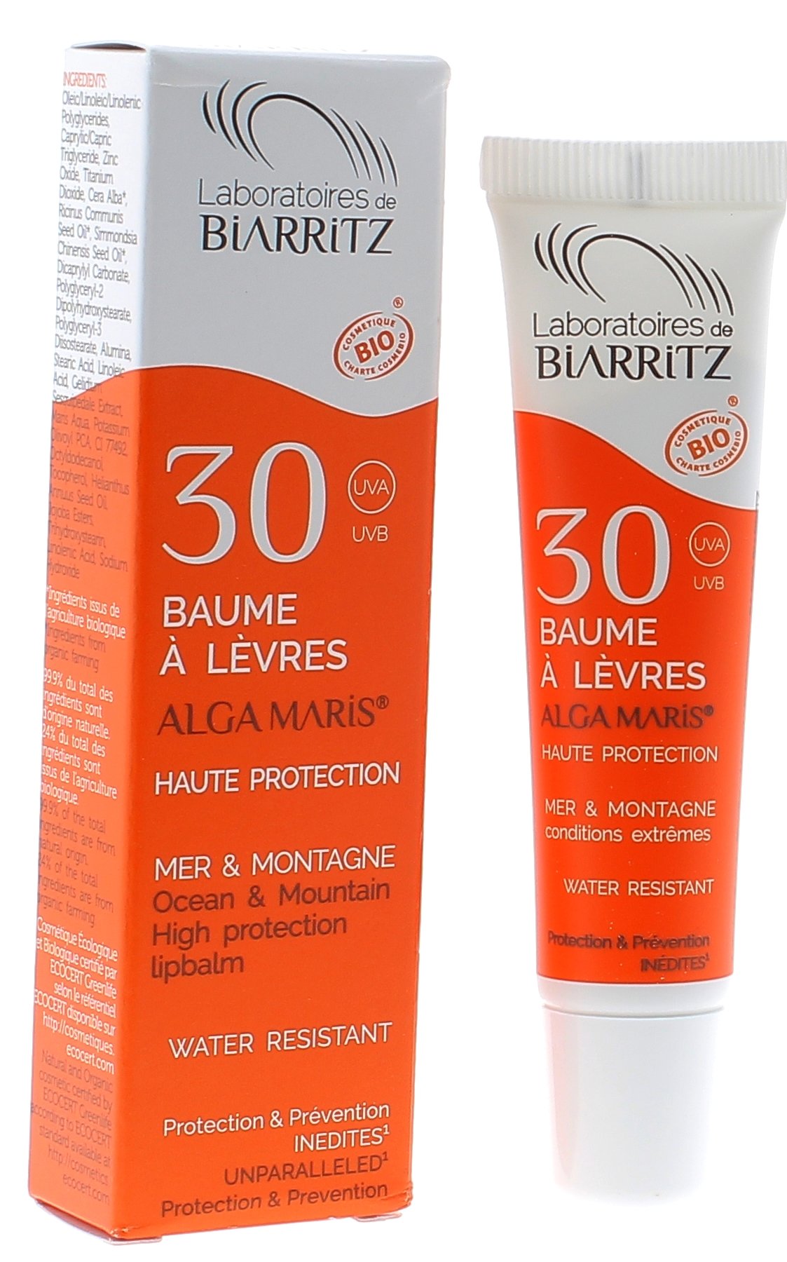 Baume à lèvres haute protection Alga Maris spf 30 Biarritz - tube de 15 ml