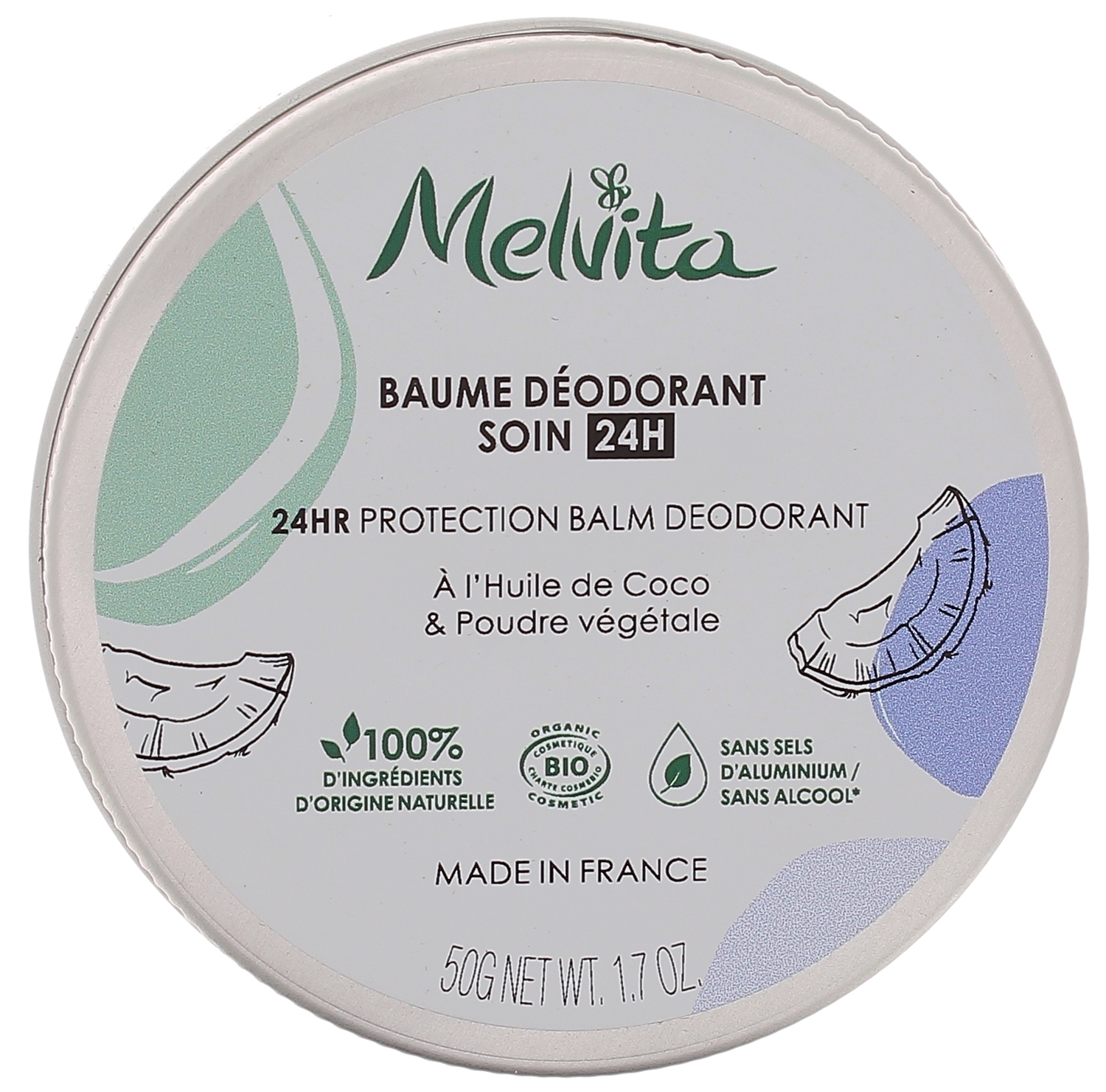 Baume déodorant soin 24h bio Melvita - pot de 50 g