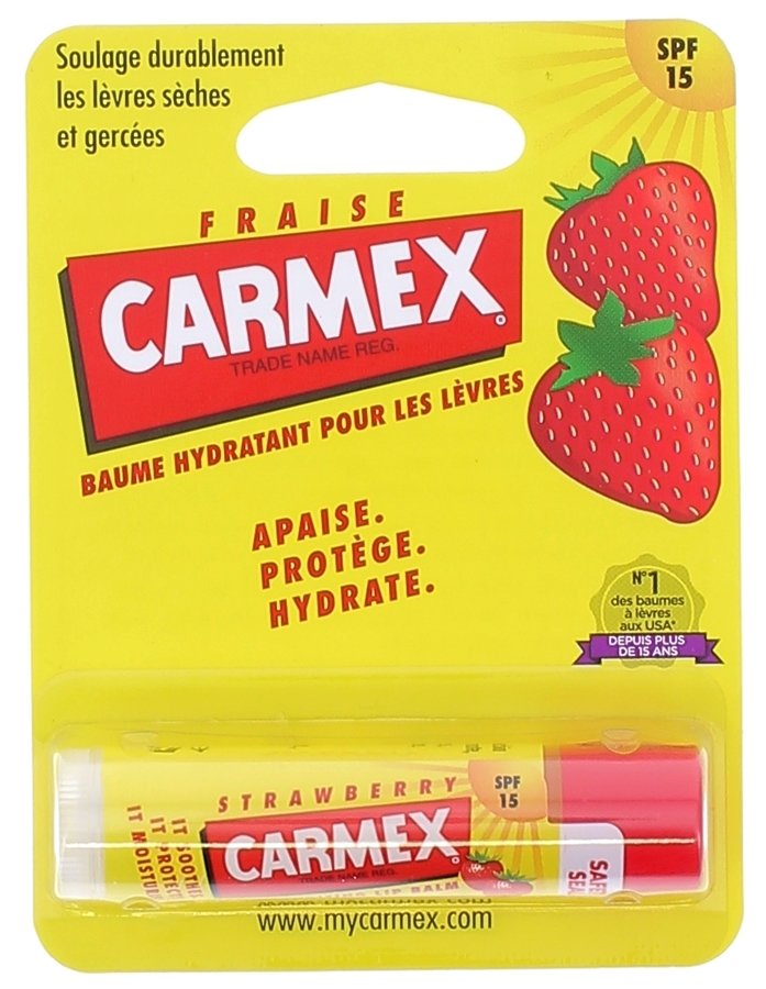 Baume lèvres Hydratant goût fraise SPF15 Carmex - 1 tube de 4,25g