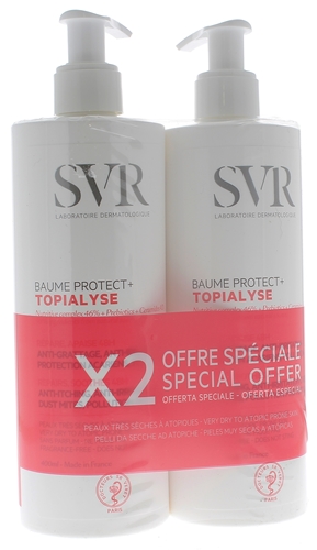 Baume protect+ Topialyse peaux à tendance atopique SVR - lot de 2 flacons pompe de 400 ml