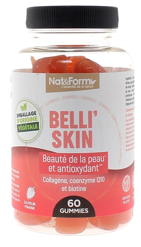 Belli'skin gummies beauté de la peau et antioxydant Nat&Form - pot de 60 gommes