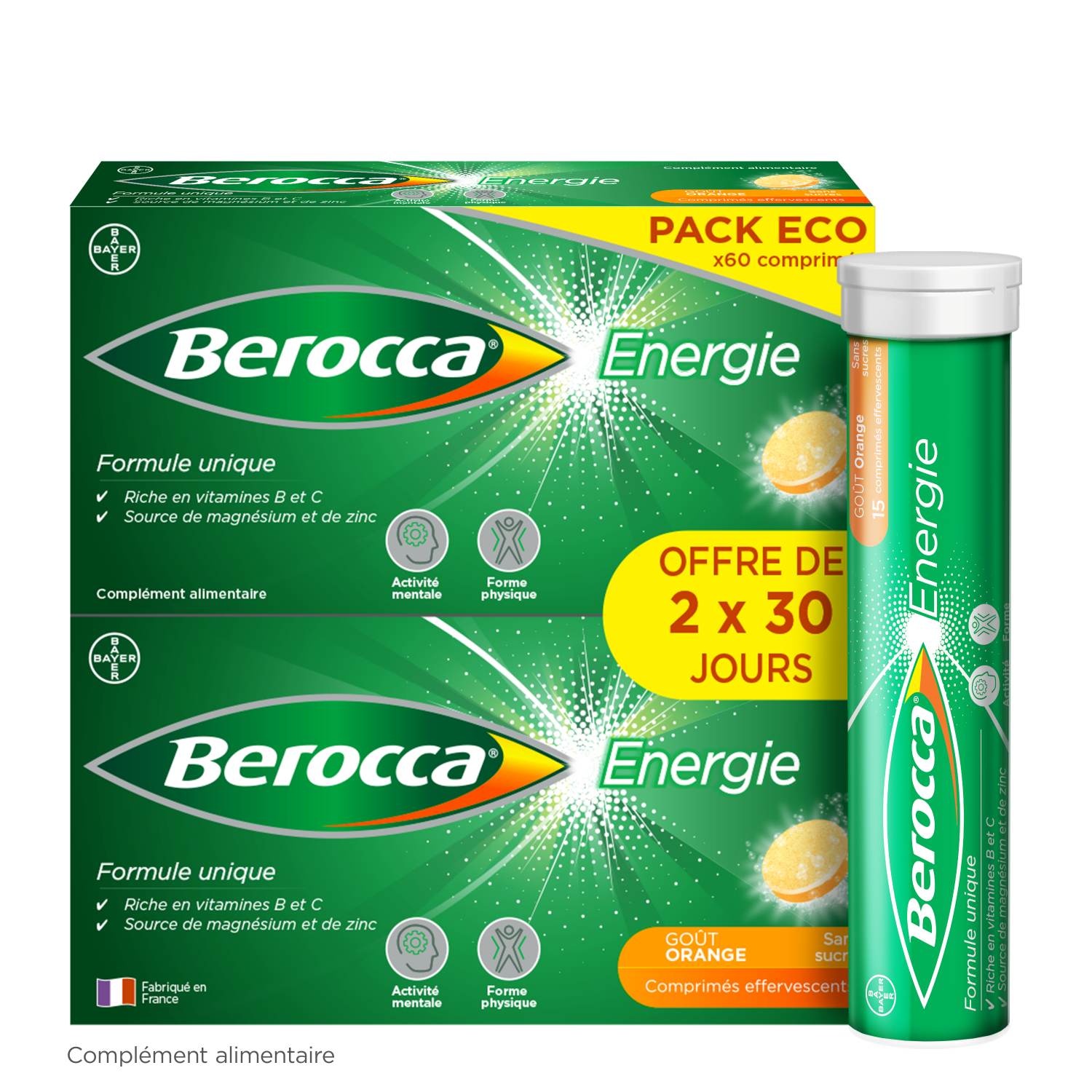 BEROCCA ENERGIE 30 COMPRIMES EFFERVESCENTS GOÛT CASSIS BAYER